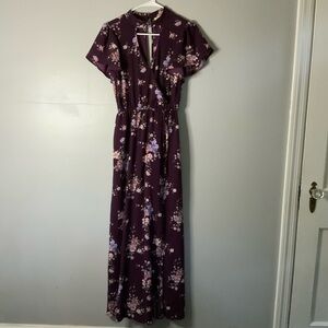 Miami Purple Floral Dress with Slit and Shorts